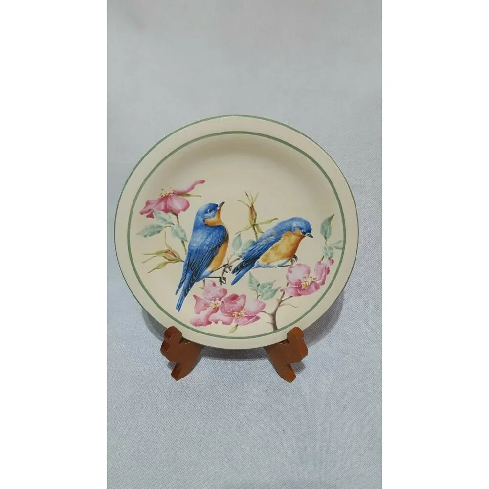 2 Lenox Summer Greetings Eastern Bluebird Catherine McClund Salad Plates‎ 8.5